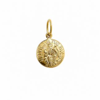 Pingente Medalha São Bento em Ouro 18K + Estojo Luxo