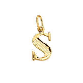 Pingente em Ouro 18k Letra S + Estojo Luxo