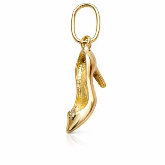 Pingente em Ouro 18k com Zircônia Sapatinho + Estojo Luxo