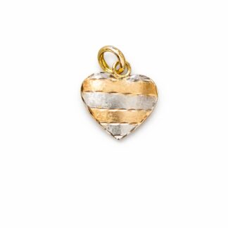 Pingente em Ouro 18k Tricolor Coração + Estojo Luxo