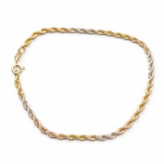 Pulseira em Ouro 18k Tricolor + Estojo luxo