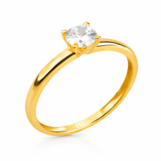 SOL53Z – Solitário em Ouro 18k Aro Grosso + Estojo Luxo