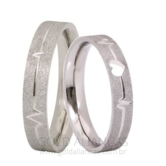 Kit Alianças de Compromisso em Prata 950  Mod. ALP1018 + Anel Solitário Zircônia Ametista + Estojo ❤️