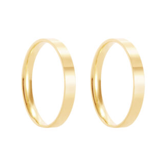 Kit Alianças em Ouro 18k mod. Turquesa 5.5SAP com Anel Solitário SOL24Z + Estojo Luxo