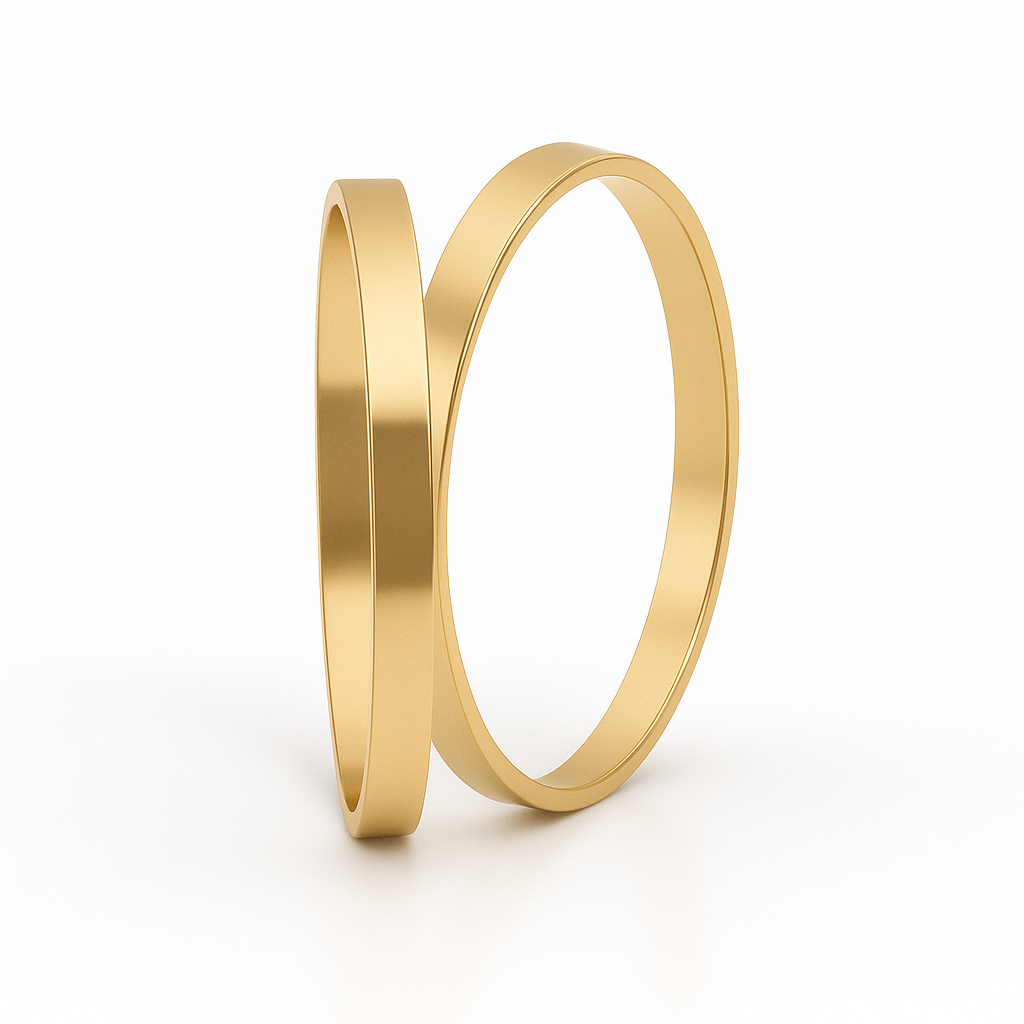 Par de Alianças em Ouro 18k mod. Ágata 02TP + Estojo Luxo