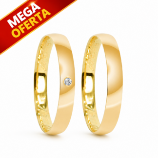 Par de Alianças em Ouro 10k mod. Alexandrita 5.5SA (Semi Anatômicas) + Estojo Luxo