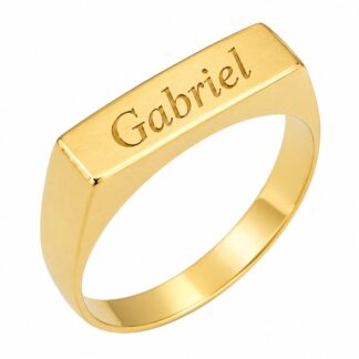AN339 - Anel em Ouro 18k Chapinha + Estojo Luxo