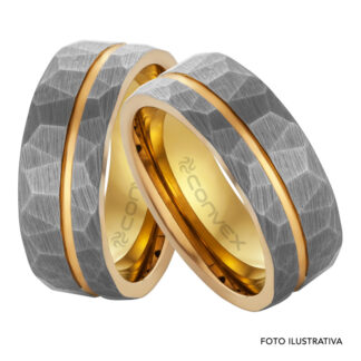 Alianças Swiss Design Tungstênio 8mm + Estojo Luxo