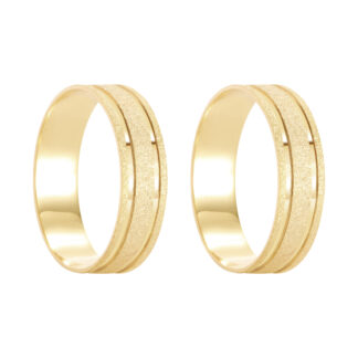 Kit Alianças em Ouro 18k Mod. Cianita 08T + Solitário Sol24Z + Estojo Coração