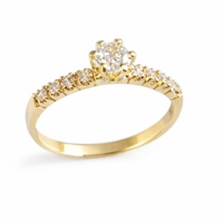 GA1610 - Anel Solitário em Ouro 10k Elegance + Estojo Luxo