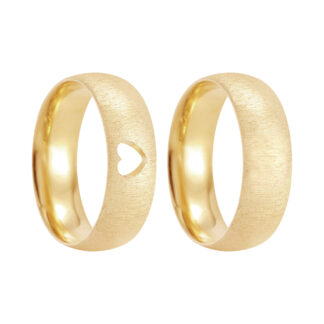 Par de Alianças em Ouro 18k mod. Gold Love 12A-FO + Estojo ❤️