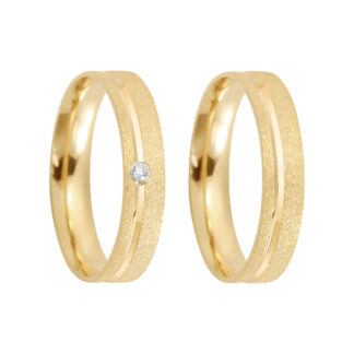 Par de Alianças em Ouro 18k mod. Rubi 07A-FO (Anatômicas) + Estojo Luxo