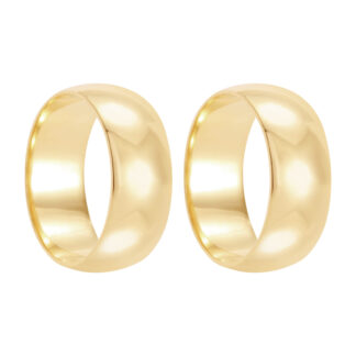 Par de Alianças em Ouro 18k mod. Turquesa 12A + Estojo Luxo