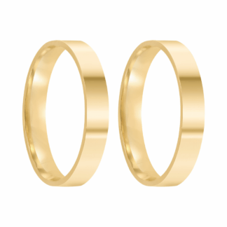 Par de Alianças em Ouro 18k mod. Turquesa 06AP + Estojo Luxo